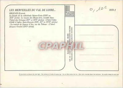 Il Vecchio Orléans — Le meraviglie del Val de Loire — Edizioni NATURE-BLOIS — Verso