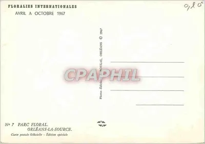 Floraalpark van Orléans — Floralies Internationales — Speciale editie — Achterkant