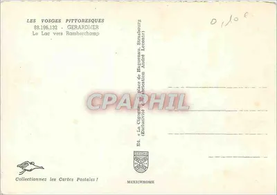 I Vosgi Pittoreschi — Il Lago verso Rambervchamp — Ed. La Cigogne — N° 88.196.132 — Verso