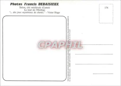 Salers, cidade medieval (Cantal) — A torre da Hora — Francis Debaisieux, n°174 — Verso