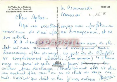 A Capela do Fontenil — Vale da Guisane, nos arredores do Lauzet — Edições Bénédicte, n° 05/104 H — Verso