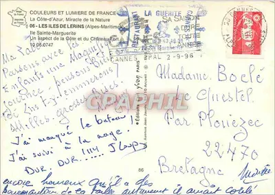La Côte-d'Azur — Wyspa Świętej Margary – Wydawnictwo Jean Jaurès — Rewers