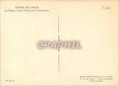 Carmel de Lisieux — La Châssa de Ste Thérèse de l'Enfant-Jésus — Éditions Office Central de Lisieux — Back