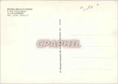 Hôtel des 2 Nations — Luchon — editor não identificado — Verso