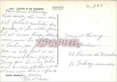 Luchon i jego góry — n° 1715 — Elnacap — Rewers