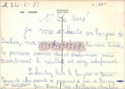 Luchon — a rainha dos Pirineus, estação termal e centro de esportes de inverno — editor Elnacap, n° 1730 — Verso