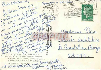 Termy Luchon — widok instalacji termalnych — Société des Cartes Reproduction (RS) — Rewers