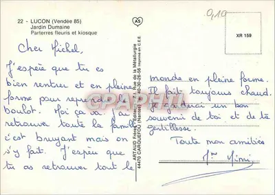 Luçon — Ogród Dumaine z kioskiem i fontanną — Rewers