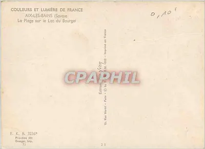 Aix-les-Bains (Savoie) — Plaża na jeziorze Bourget — Wydawnictwo Yvon — Rewers