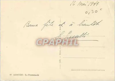 Ajaccio - A Promenade — n° 48 — Verso