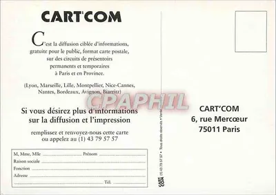 Cart'Com — Cartas postais gratuitas — Cartaz que se leva — Verso
