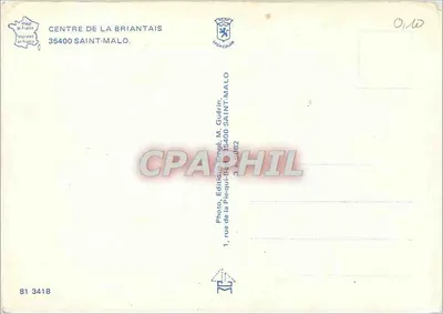 Castelo de estilo neoclássico — Saint-Malo — Editor M. Guérin, 35400 Saint-Malo — Verso