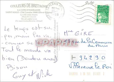Saint-Malo intra-muros — vue aérienne — Jack — Verso