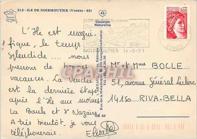 Wyspa Noirmoutier — widok panoramiczny — Artoult, Wydawcy — Rewers