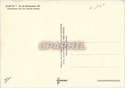 Ilha de Noirmoutier — Contraluz sobre os marais salgados — Éditions de La Cigogne — Verso