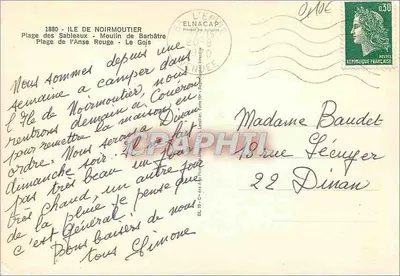 Ilha de Noirmoutier — vista panorâmica — editor não identificado, número de série não visível — Verso