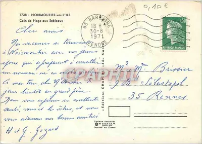 Plaża aux Sableaux — Noirmoutier-en-l'Île — Editions Chaplain — Rewers