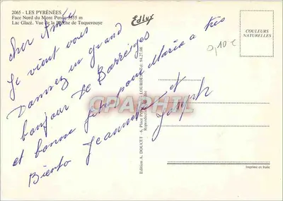 Mont Perdu 3355 m — widok na zamarznięte jezioro — Edlux — Rewers
