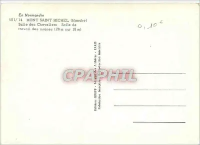 Monte Saint-Michel — Sala dos Cavaleiros — Edições GREFFE — Verso