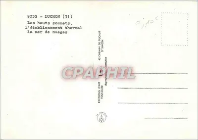 Luchon — widok panoramiczny i zakład wodny — Wydawnictwo Sztuki Toulouse — Rewers