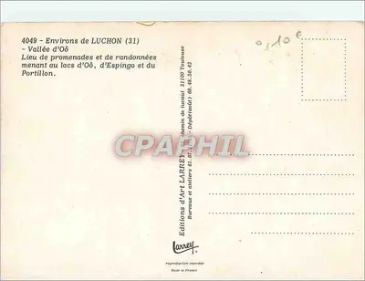 Vallei van Oô — Pyreneeën — Edities van Kunst Larrey — Achterkant