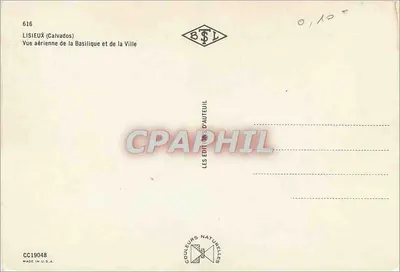 Lisieux (Calvados) — Widok z lotu ptaka z Bazyliką i Miastem — Les Éditions d'Auteuil — Rewers
