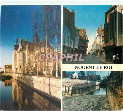 Nogent le Roi — visão da catedral e das ruas