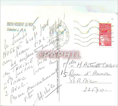 Nogent le Roi — visão da catedral e das ruas — Verso