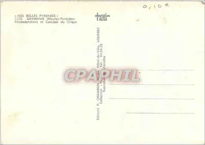 Gavarnie — Rhododendros e Cachoeira do Cirque — Editions P. Chambon, Lourdes — Verso