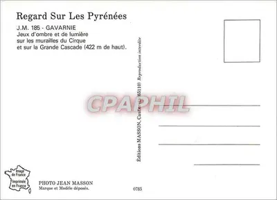 Widok na Pireneje — Gavarnie — Wydawnictwo Jean Masson — Rewers