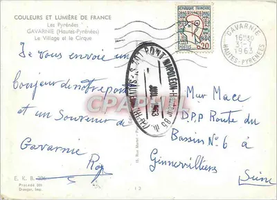 Wioska i Cirque — Gavarnie (Hautes-Pyrénées) — Wydawca Draeger, Imp. Procédé 301 — Rewers
