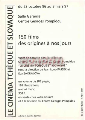O Cinema Tcheco e Eslovaco — Cartaz promocional — Centro Georges Pompidou — Verso