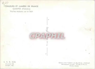 Quimper (Finistère) — Stare domy nad Steir — Wydawnictwo Sztuki 'YVON', Paryż — Rewers