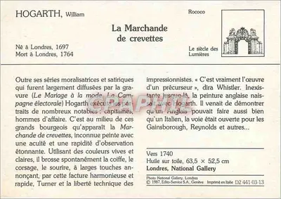 La Marchande de crevettes — William Hogarth — Éditeur: Edito-Service S.A., Genève, n° D2 441-03-13 — Rewers