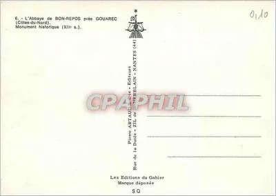 A Abadia de Bon-Repos perto de Gouarec — (Côtes-du-Nord) — Pierre Artaud & Zil de Scherblain, editores — Verso
