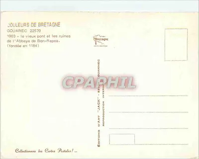 Ponte antigo e ruínas da Abadia de Bon-Repos — Gouarec, 22570 — Edições 'Jack' Brezagne — Verso