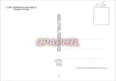 Virgem com o Menino — estátua de madeira policromada — Edições Le Doarré, Châteaulin — Verso