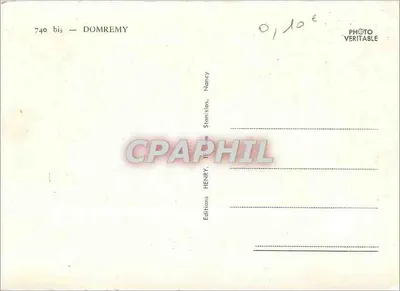 Domremy — vue panoramique avec église et blason — Henry — Verso
