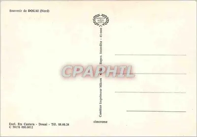 Douai — Lembrete de Douai 59 Nord — Editor: Combier Impressor Mâcon — Verso