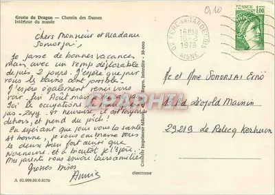 Grotte du Dragon — Chemin des Dames — Interior do museu — Cimy — Verso