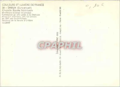 Capela Real de Saint-Louis — Dreux (Eure-et-Loir) — Edição Juvon — Verso