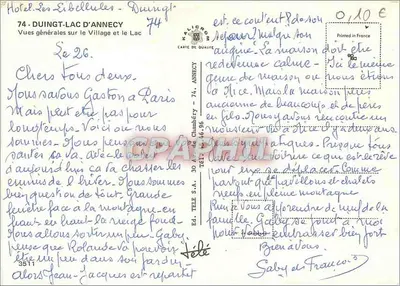 Lago de Annecy — Duingt — Ed. Tél. S.A. — n° 3511 — Verso