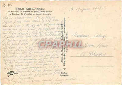 Le Gouffre — La leggenda dice che qui Dahut fece precipitare i suoi numerosi amanti — Edizioni La Cigogne, Nantes — Verso