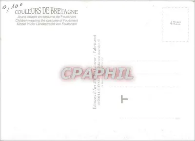 Dois crianças com trajes bretones — Fouesnant — Edições de Arte de Anjou — Verso