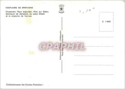 Costumi della Bretagna — Edizioni Le Départ - Châteaulin Interdite, n° E-1-5600 — Verso