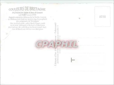 Fort La Latte — Plévenon (Côtes-d'Armor) — Edições de Arte Jolanne — Verso