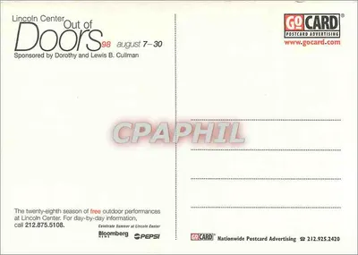 Centro Lincoln — Fora de Portas 98 — GO CARD Cartão Postal Publicitário — Verso