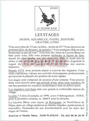 Flavigny... w ogrodzie Licorne Bleue — Atelier Licorne Bleue — Rewers