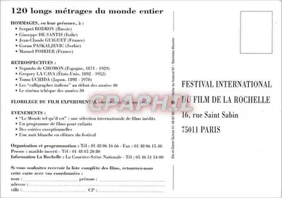 Festival Internacional de Cinema de La Rochelle — 25-27 Junho 1977 — Verso