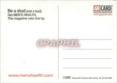 Para pocałowująca się — reklama dla Men's Health — GO CARD Postcard Advertising — Rewers